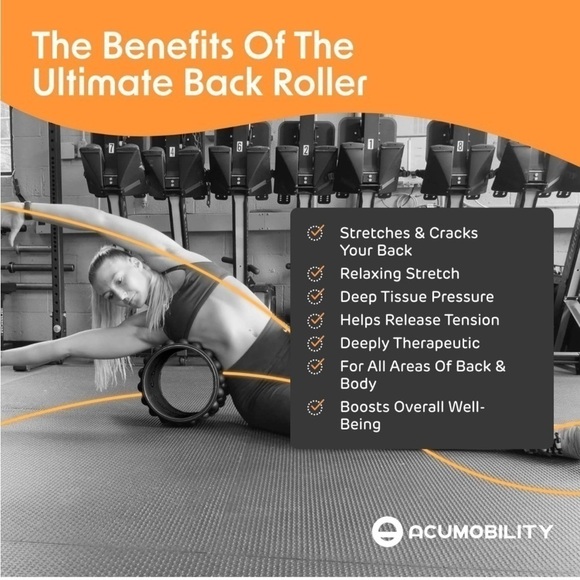 Brand New Foam Roller Back Stretcher, Cracker & Roller Pain Relief Yoga Wheel - Picture 5 of 10